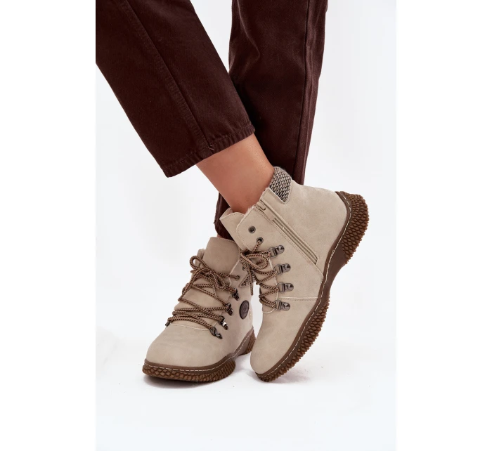 Zateplené boty Dámské Světle béžové model 21714507 - Boto
