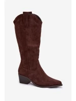 Kozačky Kovbojky Dámské Čokoládové model 21821842 - Boto Kozačky Kovbojky Dámské Čokoládové model 21821842 - Boto