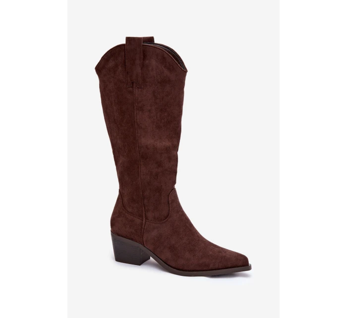 Kozačky Kovbojky Dámské Čokoládové model 21821842 - Boto Kozačky Kovbojky Dámské Čokoládové model 21821842 - Boto