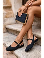 Materiálové Baleríny Dámské S Páskem Černé model 22109936 - Boto Materiálové Baleríny Dámské S Páskem Černé model 22109936 - Boto