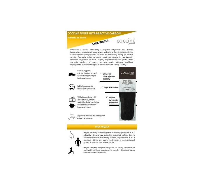 Coccine Insoles Sport Ultra With Active Carbon