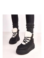 Dámské zimní boty s kožíškem ZH15 Černá s bílou - Next Step Dámské zimní boty s kožíškem ZH15 Černá s bílou - Next Step