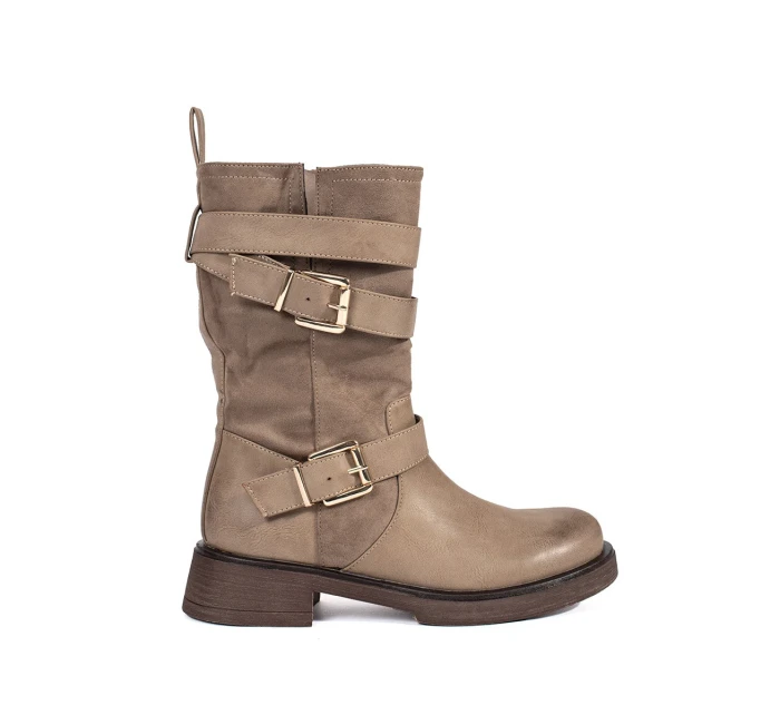 Trendy hnědé dámské kotníčkové boty na širokém podpatku Trendy hnědé dámské kotníčkové boty na širokém podpatku