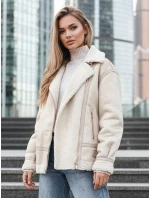 Dámská bunda z ovčí kůže ramones beige Dstreet model 21995333 - FashionStreet