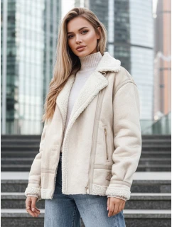 Dámská bunda z ovčí kůže ramones beige Dstreet model 21995333 - FashionStreet
