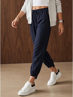 Dámské jogger kalhoty s gumou v pase, tmavě modré, FashionStreet UY3166