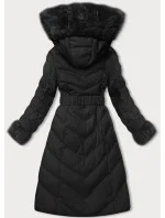 Černá dámská zimní bunda s opaskem (5M3156-392) Černá dámská zimní bunda s opaskem (5M3156-392)
