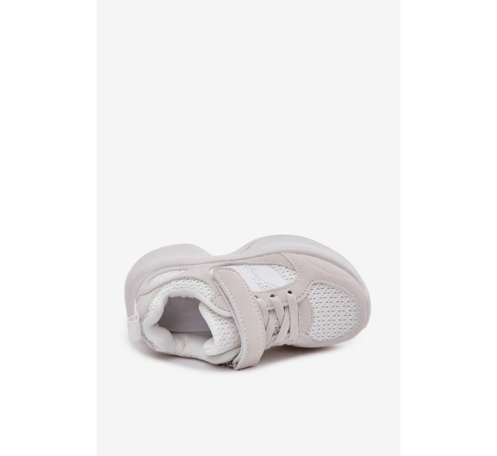 Dětské sportovní boty tenisky na suchý zip bílé Selinea Dětské sportovní boty tenisky na suchý zip bílé Selinea