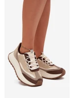 Dámské sneakers na platformě Big Star SS274002 HI-POLY SYSTEM Béžové Dámské sneakers na platformě Big Star SS274002 HI-POLY SYSTEM Béžové