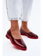 Kožené lakované baleríny Maciejka K7463-23 bordó