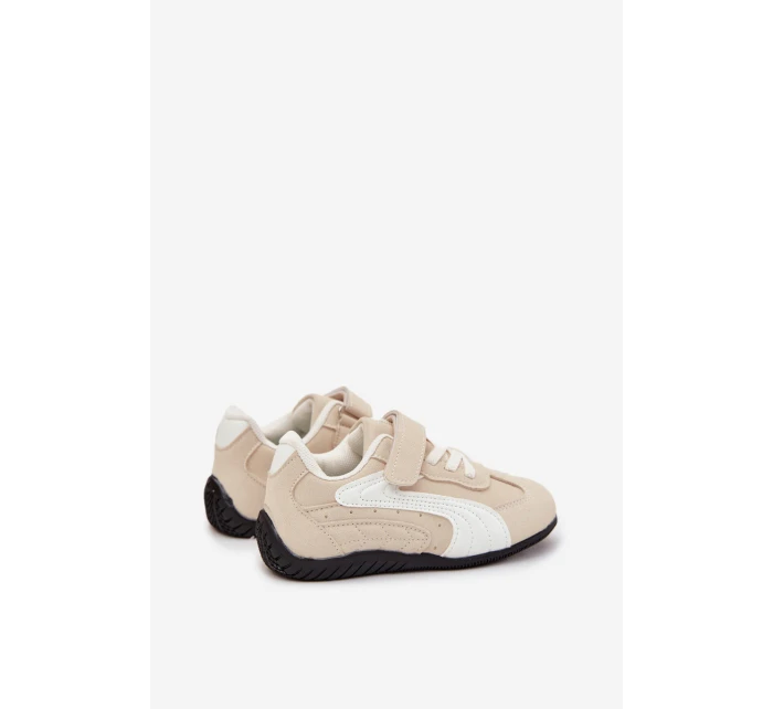 Dětské sportovní boty na suchý zip Perrin – béžové Dětské sportovní boty na suchý zip Perrin – béžové