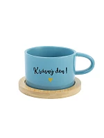 KRÁSNÝ DEN! - modrý hrníček makronka 200 ml KRÁSNÝ DEN! - modrý hrníček makronka 200 ml