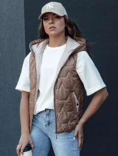 Dámská prošívaná vesta NICOLAS zlatá FashionStreet TY4464