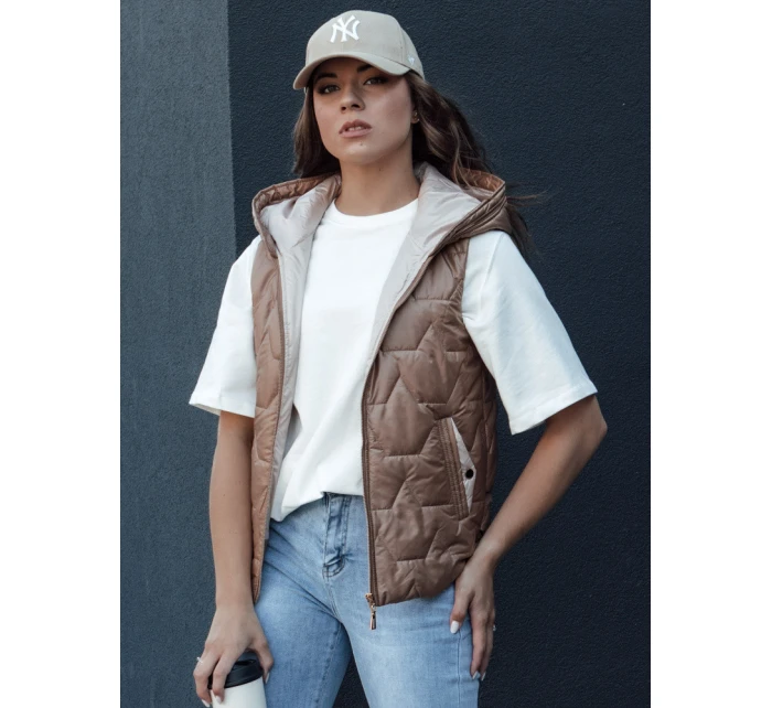 Dámská prošívaná vesta NICOLAS zlatá FashionStreet TY4464