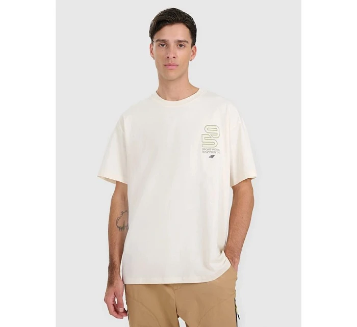 Pánské tričko oversize s potiskem 4F 4FRAW25TTSHM3220-11S