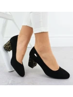 Sergio Leone W SK314D černé semišové lodičky na podpatku