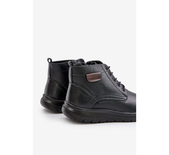 Pánské zateplené boty na zip šněrovací černé model 21678278 - EVENTO