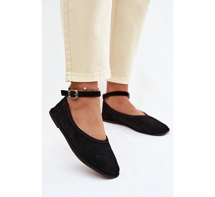 Baleríny z přírodního semiše Big Star model 22069356 Černé - Big Star Shoes