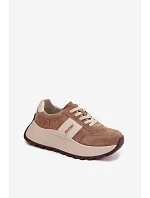 Dámské tenisky na platformě z přírodního semiše tmavě béžové Rosinae Dámské tenisky na platformě z přírodního semiše tmavě béžové Rosinae