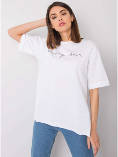 Bílé tričko s nápisem Riley RUE PARIS