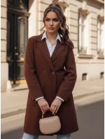 Dámský dlouhý hnědý kabát LINNORE oversize FashionStreet NY0705
