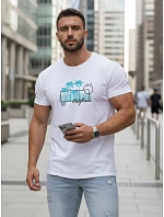 Tshirt męski z nadrukiem biały model 22136483 - FashionStreet