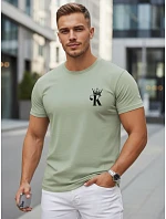 Tshirt męski z nadrukiem zielony model 22182598 - FashionStreet Tshirt męski z nadrukiem zielony model 22182598 - FashionStreet