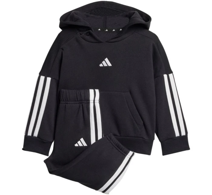Dětské tepláky adidas Essentials Joggers 3 Stripes Fleece Hoodie black JD6484 Dětské tepláky adidas Essentials Joggers 3 Stripes Fleece Hoodie black JD6484