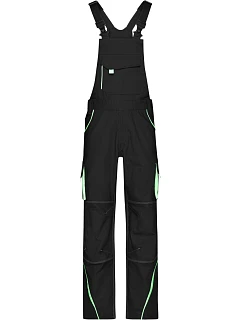 Daiber JN 848 (62) Pracovní kalhoty s laclem - Color 02.848X black/lime green