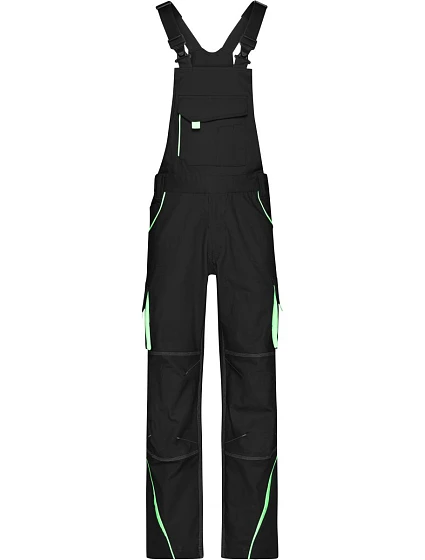 Daiber JN 848 (62) Pracovní kalhoty s laclem - Color 02.848X black/lime green Daiber JN 848 (62) Pracovní kalhoty s laclem - Color 02.848X black/lime green