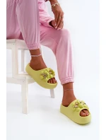 Dámské Piankové Žabky S Ozdobami Na Hrubé Podrážce Limetkové Bremavia Dámské Piankové Žabky S Ozdobami Na Hrubé Podrážce Limetkové Bremavia