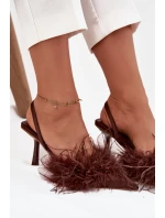 Lodičky s a otevřenou patou čokoládové model 21715217 - Boto