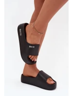 Dámské pantofle na masivní platformě Big Star – černé