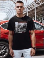 Pánské tričko s potiskem černé FashionStreet RX5464