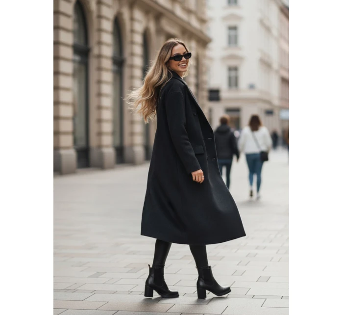 Dámský zimní kabát dlouhý oversize černý FashionStreet NY0765z