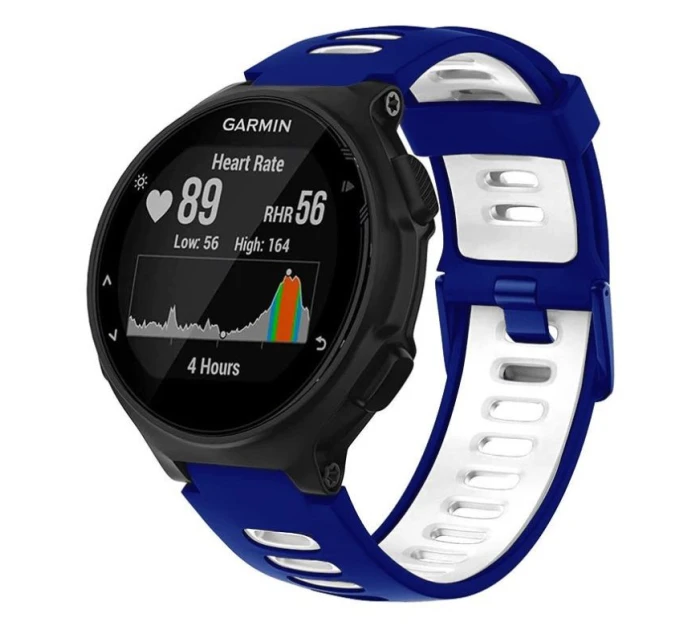 Silikonový řemínek pro Garmin G02 - tmavě modrý a bílý Silikonový řemínek pro Garmin G02 - tmavě modrý a bílý