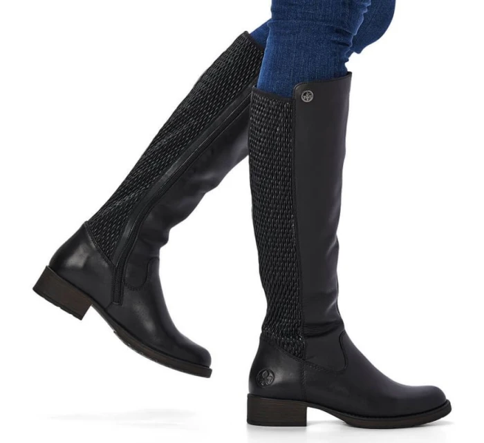 Kožené boty Rieker W Z9591-00 černá