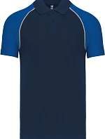 Kariban K 226 Baseballové piqué polo 20.K226 navy/light grey/royal blue