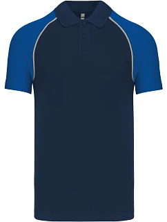 Kariban K 226 Baseballové piqué polo 20.K226 navy/light grey/royal blue