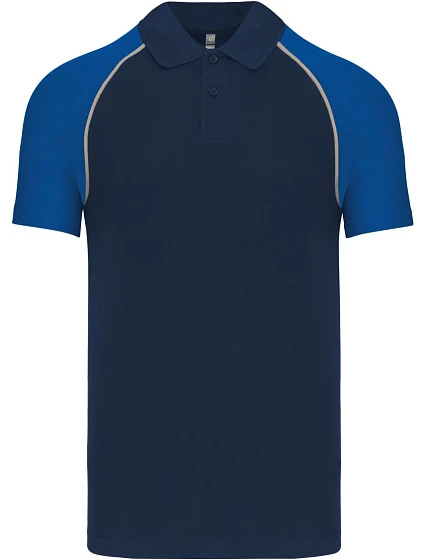 Kariban K 226 Baseballové piqué polo 20.K226 navy/light grey/royal blue