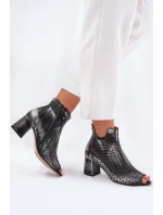 Kožené Krajky Botky Maciejka 05420-01 Černé Kožené Krajky Botky Maciejka 05420-01 Černé
