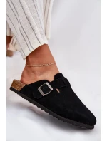 Semišové Dámské Pantofle S Přezkou Big Star RR274A384 Černé Semišové Dámské Pantofle S Přezkou Big Star RR274A384 Černé