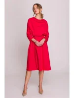 model 20966318 Pletené šaty nadměrné velikosti červené - STYLOVE model 20966318 Pletené šaty nadměrné velikosti červené - STYLOVE