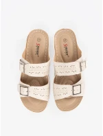 Pohodlné sandály dámské Jasnobeżowy na klínku Pohodlné sandály dámské Jasnobeżowy na klínku