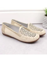 Kožené pohodlné polobotky Rieker W RKR658 beige