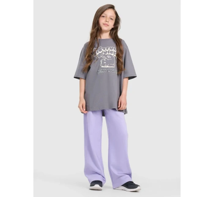 Dívčí tričko oversize s potiskem 4F 4FJRAW25TTSHF3197-22S