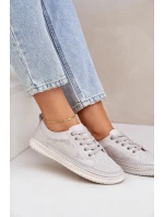 Dámské Kožené Tenisky Šedé Cloesa Dámské Kožené Tenisky Šedé Cloesa