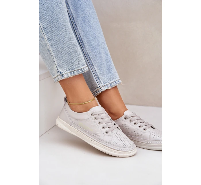 Dámské Kožené Tenisky Šedé Cloesa Dámské Kožené Tenisky Šedé Cloesa