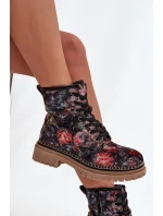 Dámské botky Artiker – černé, zateplené, se vzorem, na platformě Dámské botky Artiker – černé, zateplené, se vzorem, na platformě