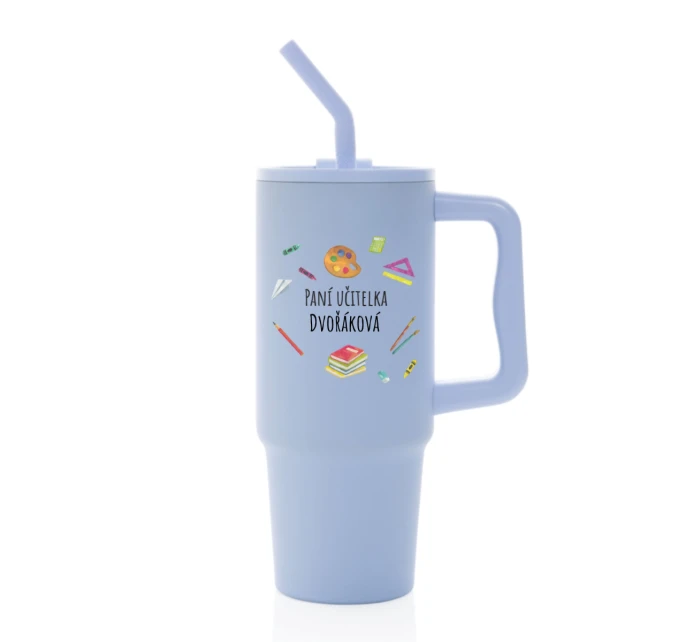 Personalizovaná termoska s barevným víčkem pro paní učitelku/pana učitele (pomůcky)